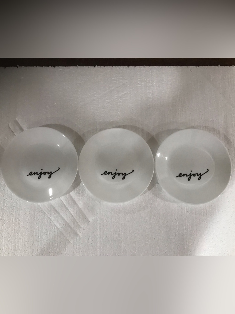 Corelle White 'Enjoy' Decorative Appetizer/Dessert Plates- Set of 3